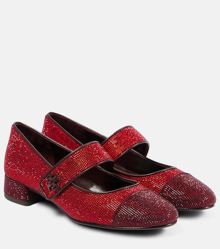 Mary-Jane-Pumps aus Leder mit Kristallen - Tory Burch - Modalova