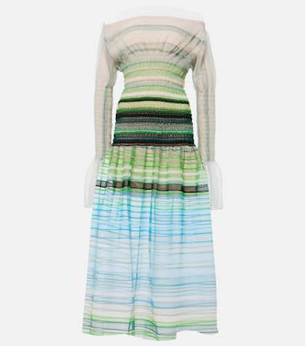 Striped smocked midi dress - Susan Fang - Modalova