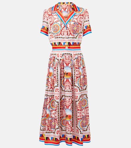 Printed silk midi dress - Dolce&Gabbana - Modalova