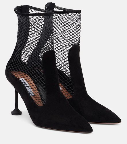 Dawn 85 suede and mesh ankle boots - Aquazzura - Modalova