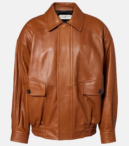 Oversized leather jacket - Saint Laurent - Modalova