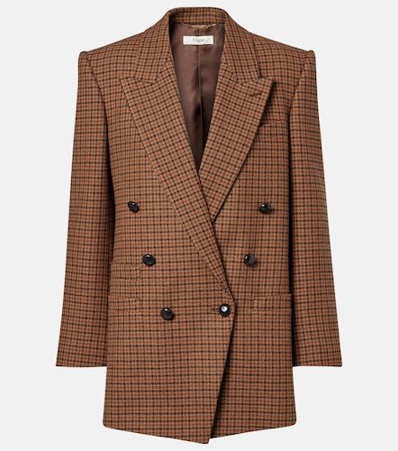 Checked double-breasted wool-blend blazer - Chloe - Modalova