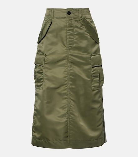 Falda midi cargo de lona plisada - Sacai - Modalova