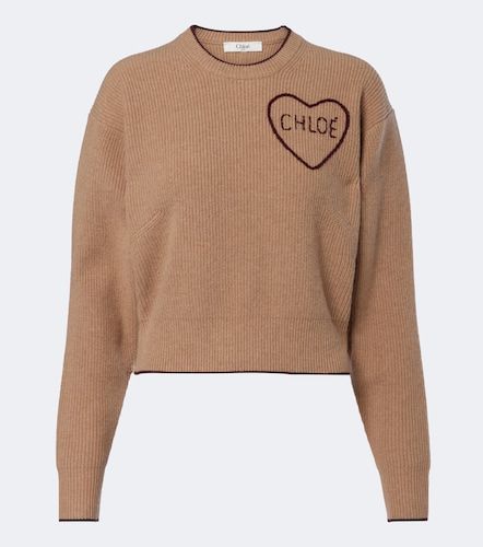Chloé Pullover in lana e cashmere con logo - Chloe - Modalova