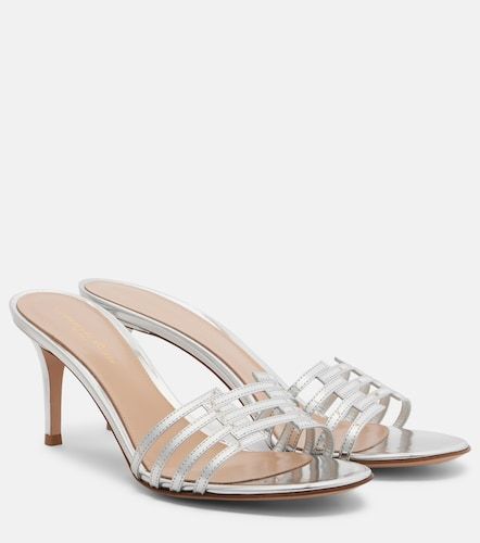 Metallic leather mules - Gianvito Rossi - Modalova