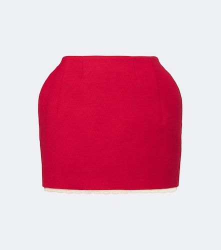Crochet-trimmed virgin wool miniskirt - Magda Butrym - Modalova