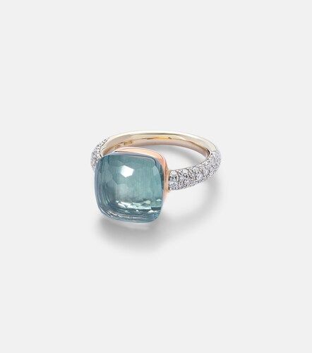 Anillo de oro blanco y rosa de 18 ct con topacio y diamantes - Pomellato - Modalova