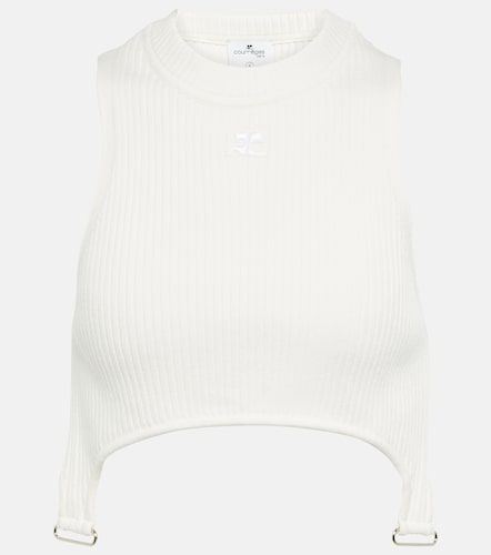 Courrèges Top cropped in maglia a coste - Courreges - Modalova