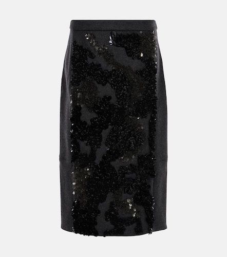 Sequined wool-blend midi skirt - Plan C - Modalova