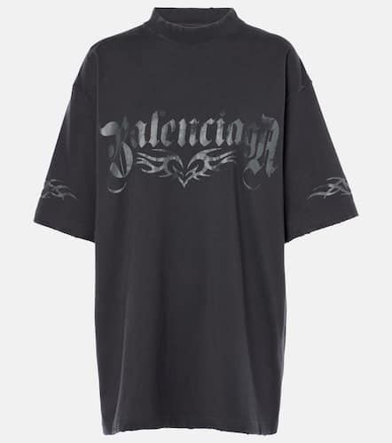 Logo oversized cotton jersey T-shirt - Balenciaga - Modalova