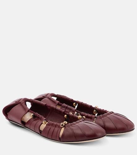 ChloÃ© Luna cutout leather ballet flats - Chloe - Modalova