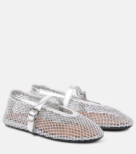 AlaÃ¯a Metallic fishnet Mary Jane flats - Alaia - Modalova