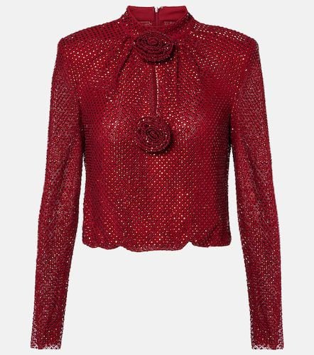 Embellished fishnet blouse - Self-Portrait - Modalova