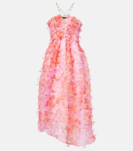 Floral-appliquÃ© smocked tulle midi dress - Susan Fang - Modalova