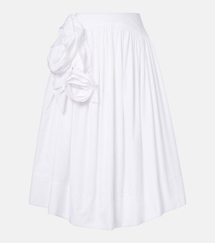 Falda midi de popelín de algodón con aplique floral - Simone Rocha - Modalova