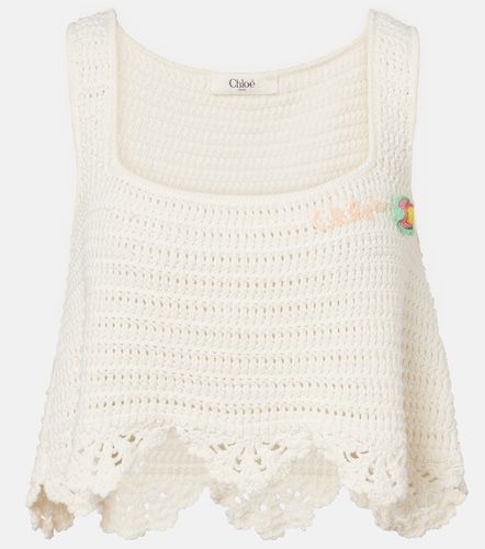 Chloé Top de croché de algodón festoneado - Chloe - Modalova