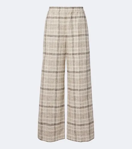 Cotton, silk, and hemp-blend wide-leg pants - Brunello Cucinelli - Modalova