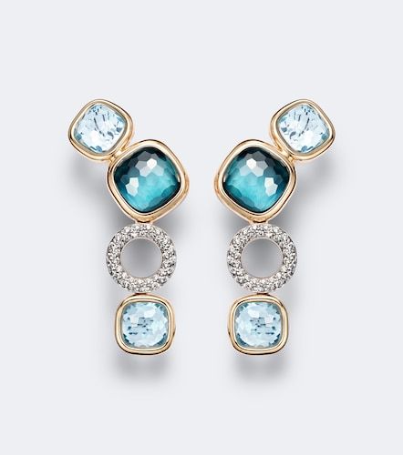 Pendientes Nudo de oro blanco y rosa de 18 ct con topacios y diamantes - Pomellato - Modalova