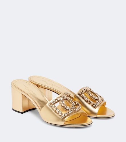 DG embellished metallic leather mules - Dolce&Gabbana - Modalova