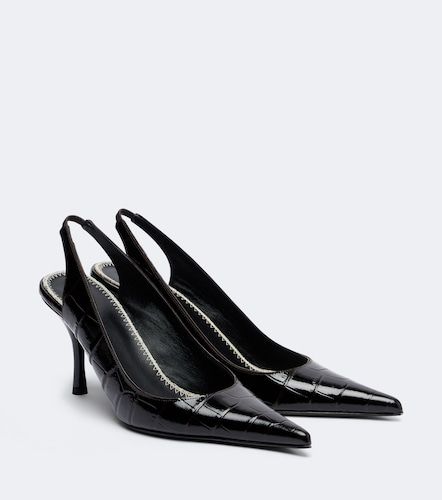 Croc-effect leather slingbacks - Magda Butrym - Modalova