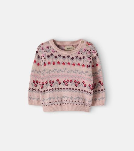 Bebé - jersey MikMak de jacquard de algodón floral - Wheat - Modalova