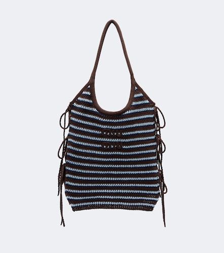Miu Miu Ivy crochet striped shopper - Miu Miu - Modalova