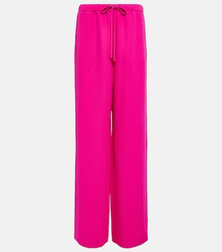 High-rise wide-leg silk crêpe pants - Valentino - Modalova