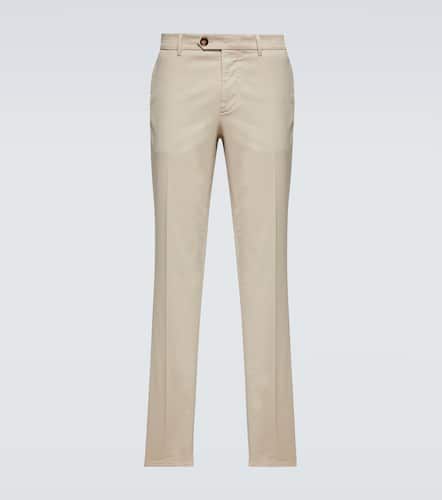 Mid-rise cotton-blend slim pants - Brunello Cucinelli - Modalova