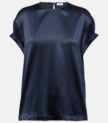 Camiseta en mezcla de seda - Brunello Cucinelli - Modalova
