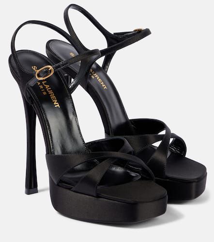 Debbie 110 satin crÃªpe platform sandals - Saint Laurent - Modalova