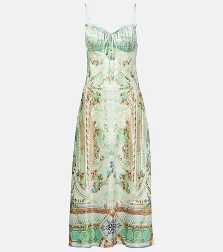 Vestido midi de seda fruncido - Camilla - Modalova