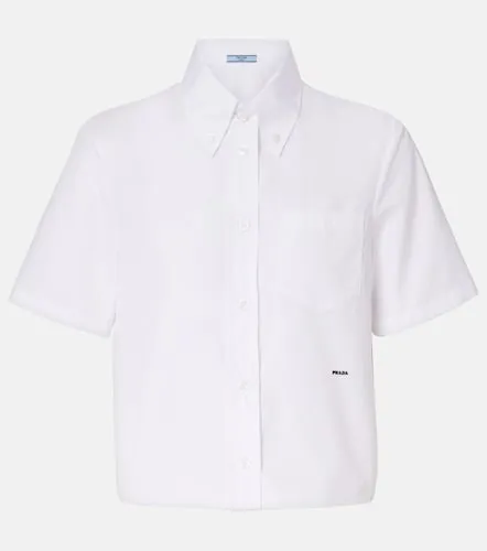 Camisa de popelín de algodón con logo - Prada - Modalova