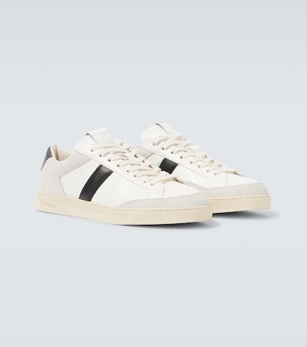 Suede-trimmed leather sneakers - Tom Ford - Modalova