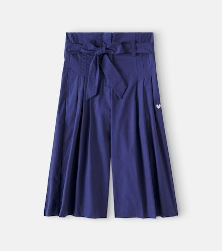 Pantalones palazzo de popelín de algodón - Monnalisa - Modalova