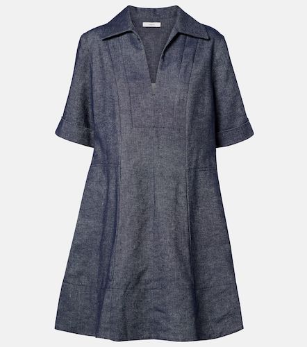 Abito corto in chambray di cotone e lino - Vince - Modalova