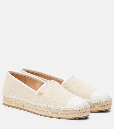 Leather-trimmed canvas espadrilles - Gianvito Rossi - Modalova