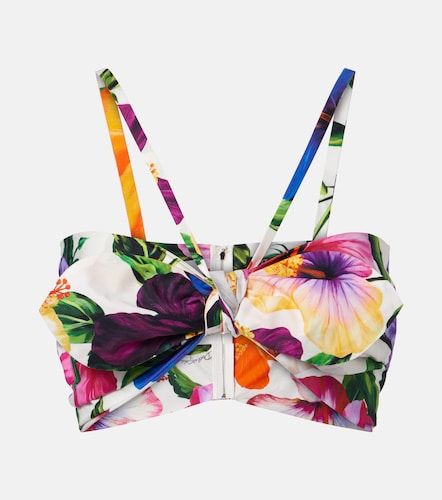 Top de algodón floral con lazo - Dolce&Gabbana - Modalova
