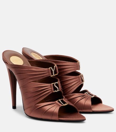 Mules Emilie de crepé de satén - Saint Laurent - Modalova