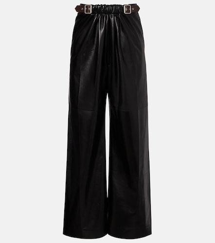 Pantaloni in pelle a gamba larga - Loewe - Modalova
