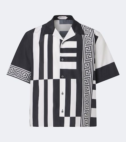 Camicia bowling in cotone e seta con stampa - Versace - Modalova