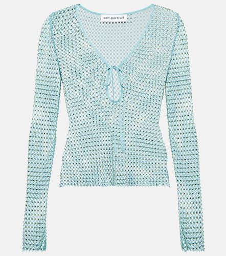 Crystal-embellished mesh top - Self-Portrait - Modalova