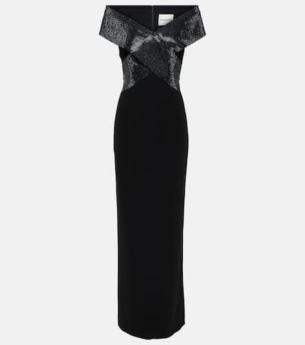 Off-shoulder cady and velvet gown - Roland Mouret - Modalova