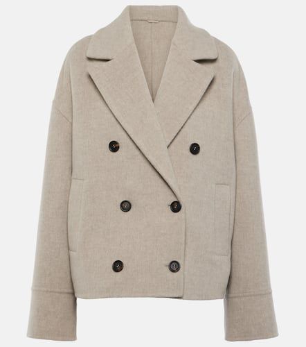 Cropped wool and cashmere coat - Brunello Cucinelli - Modalova