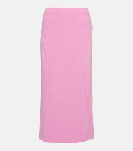 High-rise ribbed-knit cashmere midi skirt - Jardin des Orangers - Modalova