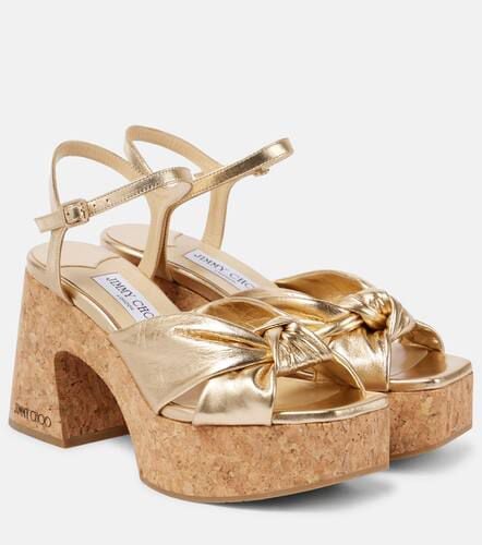 Heloise 95 metallic leather wedge sandals - Jimmy Choo - Modalova