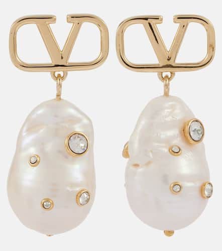 Universe VLogo Signature embellished drop earrings - Valentino - Modalova