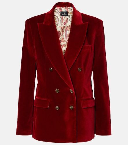Blazer cruzado de terciopelo de algodón - Etro - Modalova