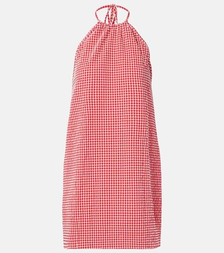 Vestido corto de sirsaca con cuello halter - Hunza G - Modalova