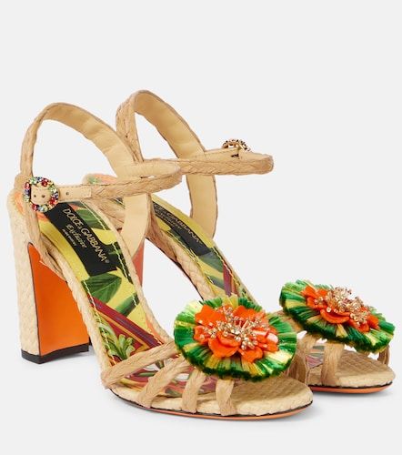Embellished raffia sandals - Dolce&Gabbana - Modalova