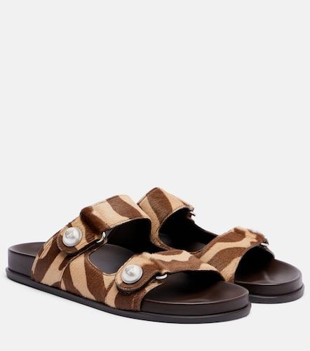 Fayence zebra-print shearling slides - Jimmy Choo - Modalova
